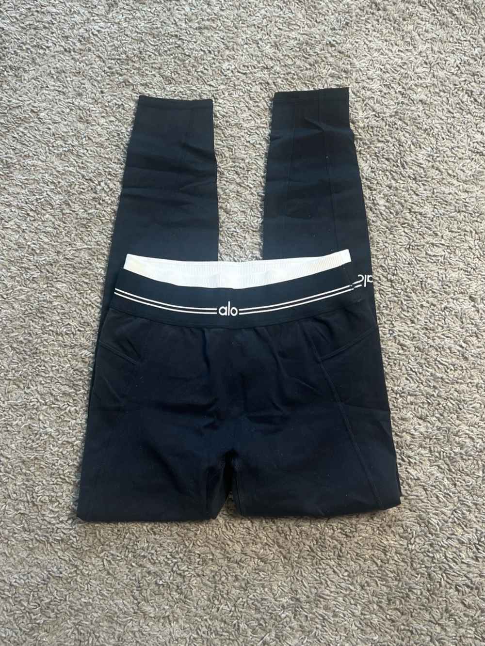Alo black/white airbrush high-waist 7/8 better together leggings size XS